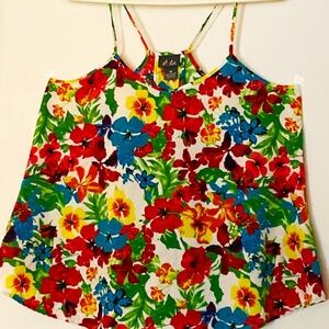 Floral Spaghetti Strap Cami top by Dots sz Medium